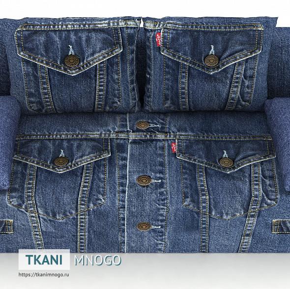 Фото внешнего вида мебельных принтов “ Western Jeans 1 ” город - цифровая печать на мебельной ткани